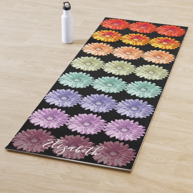 Bright and Colorful Daisies Rainbow Yogamatte (Beispiel)