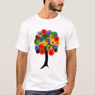 Bright and Colorful Mechanical Gear Tree T-Shirt