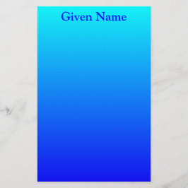 Bright Aqua Blue Personalisiert Ombre Briefpapier