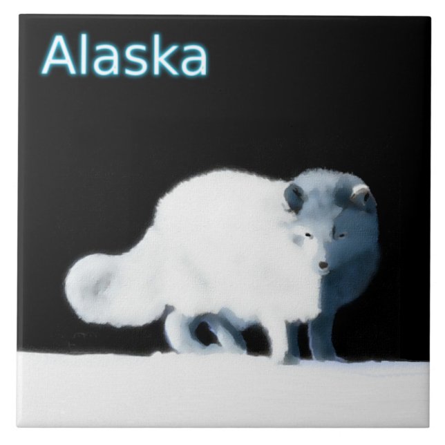 Bright Arctic Fox Fliese (Vorderseite)