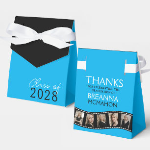 Bright Baby Blue & Black Foto Collage Filmstrip Geschenkschachtel