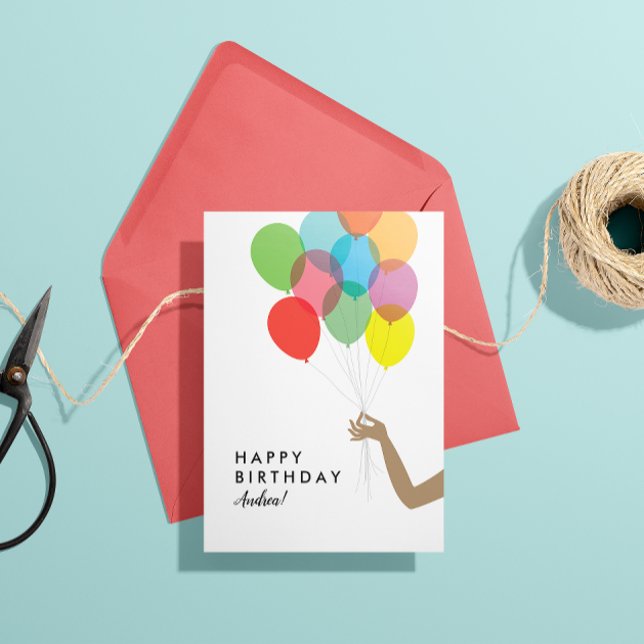 Bright Balloons Custom Happy Birthday Card Dankeskarte (Von Creator hochgeladen)