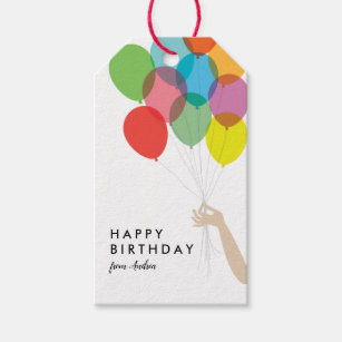 Bright Balloons Happy Birthday Geschenkmarke Geschenkanhänger