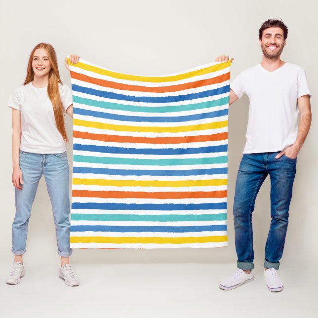 Bright Beachy Strip Muster Fleecedecke (Beispiel)