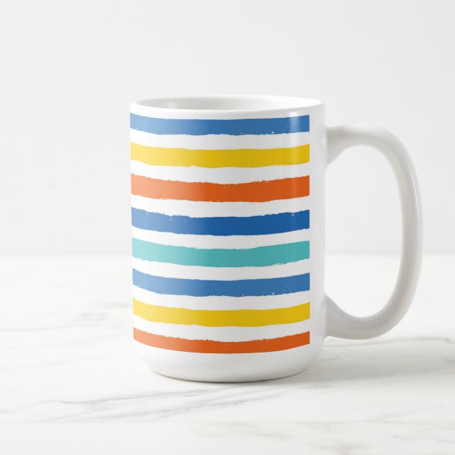 Bright Beachy Strip Muster Kaffeetasse (Rechts)