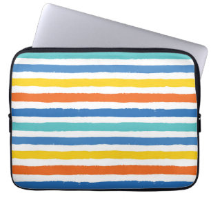 Bright Beachy Strip Muster Laptopschutzhülle