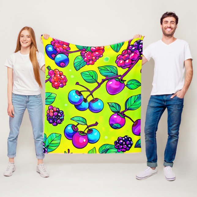 Bright Berry Fruit Pattern Fleecedecke (Beispiel)
