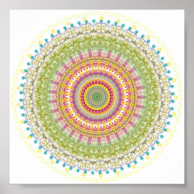 Bright Blessings Mandala Poster (Vorne)