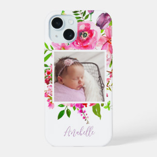 Bright Blogs Custom Foto Monogram iPhone 15 Hülle