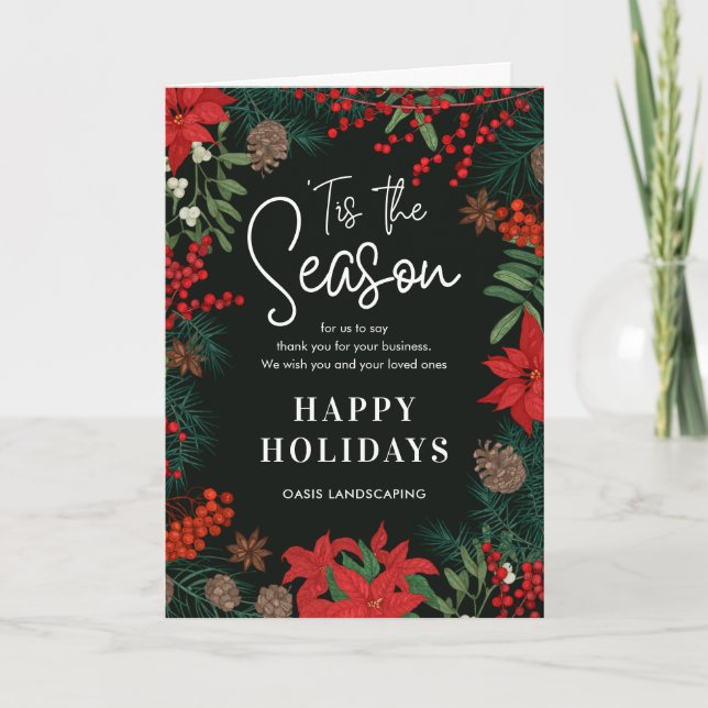 Bright Blooms Business Holiday Carte de voeux (Devant)