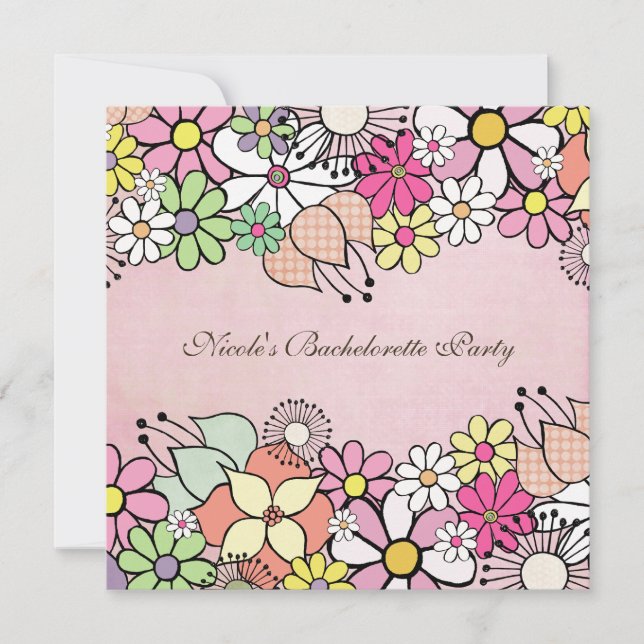 Bright Blossoms Bachelorette Party Invitation (Devant)