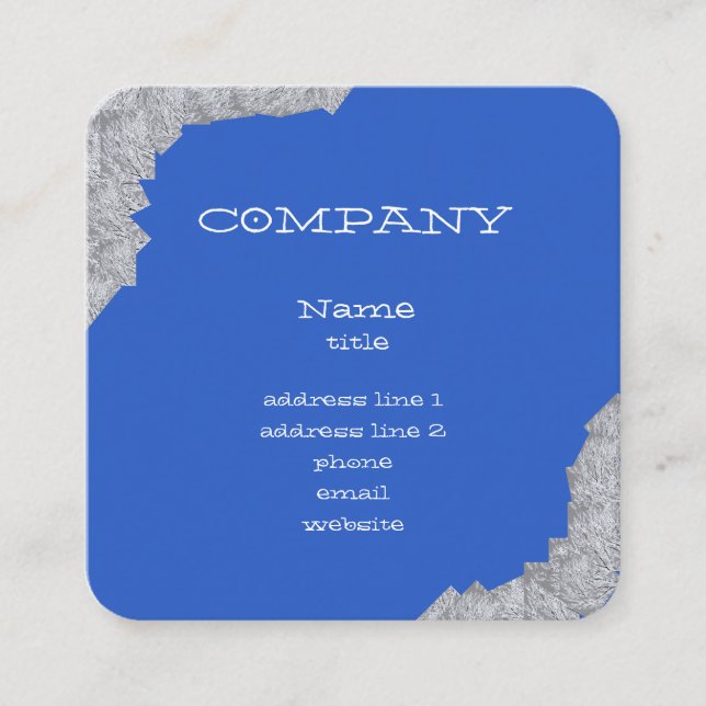Bright Blue Abstrakt Business Cards Quadratische Visitenkarte (Vorderseite)