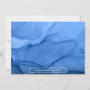 Bright Blue Alcohol Ink Liquid Abstrakt Art Dankeskarte