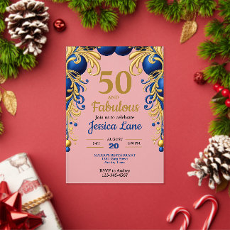 Bright Blue and Flat Gold Birthday Party Acryleinladungen