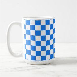 Bright Blue and White Checkers Kaffeetasse