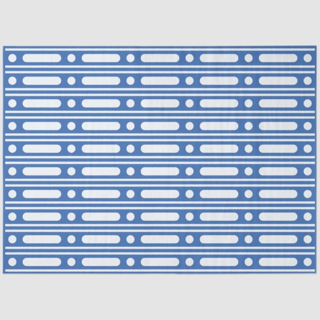 Bright Blue Bone Inlay Border Dots Decoupage Paper Seidenpapier (Vorderseite)