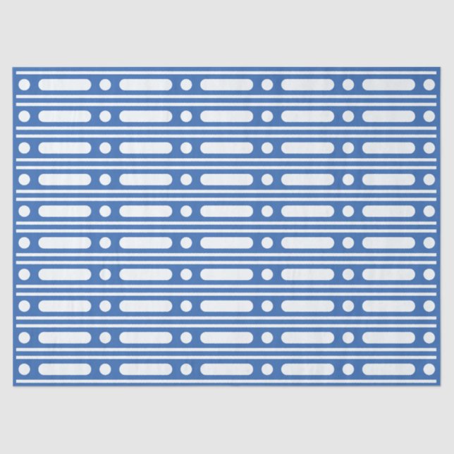 Bright Blue Bone Inlay Border Dots Decoupage Paper Seidenpapier (Vorderseite)