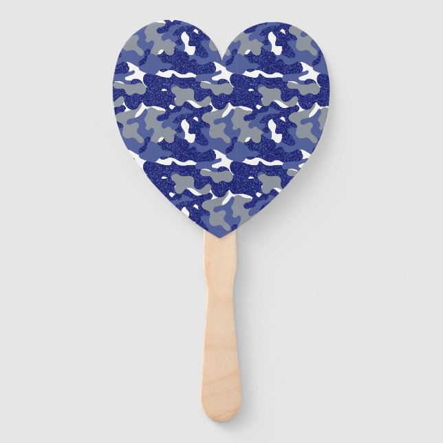 Bright Blue Camouflage Sparkle Camouflage Lovers Fächer (Vorderseite)