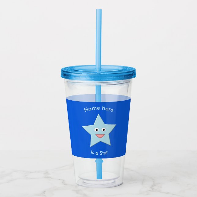 Bright Blue Celebration Star Acryltrinkbecher (Vorderseite)