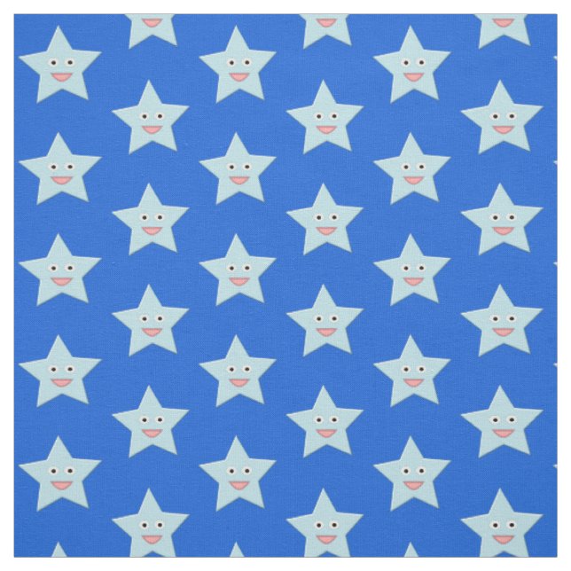Bright Blue Celebration Star Craft Fabric Stoff (Muster)