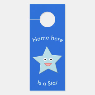 Bright Blue Celebration Star Custom Door Hanger Türanhänger