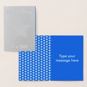 Bright Blue Celebration Star Custom Foil Card Folienkarte