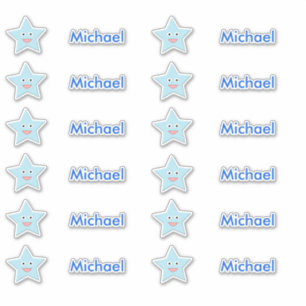 Bright Blue Celebration Star Custom Shaped Aufkleber