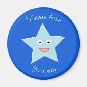 Bright Blue Celebration Star Magnet