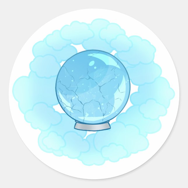 Bright Blue Cracking Crystal Ball Runder Aufkleber (Vorderseite)