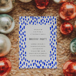 Bright Blue Dashing Holiday Party Einladung<br><div class="desc">Set den Ton für eine lustige und fröhliche Feier mit dieser festlichen und modernen Party Einladung-Karte! Mit handgezeichnet Strichen in einem lustigen Muster und einer lebendigen Farbpalette. Beeindrucken Sie sie,  indem Sie das Thema mit passenden Party-Vorräten behalten haben!</div>