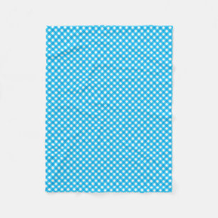 Bright Blue Gingham Pattern Fleecedecke