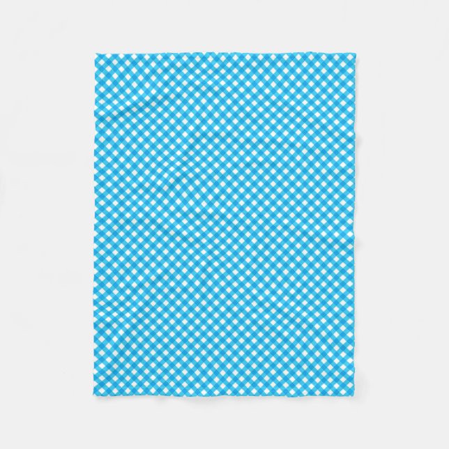 Bright Blue Gingham Pattern Fleecedecke (Vorderseite)