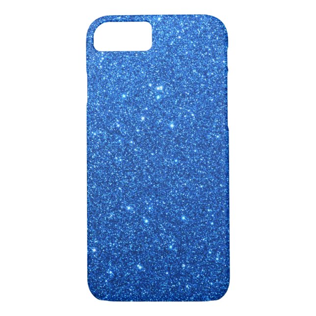 Bright Blue Glitter Sparkles Case-Mate iPhone Hülle (Rückseite)