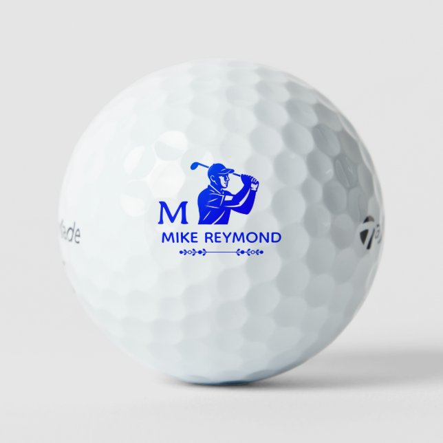 Bright Blue Golfer Golfball (Vorderseite)