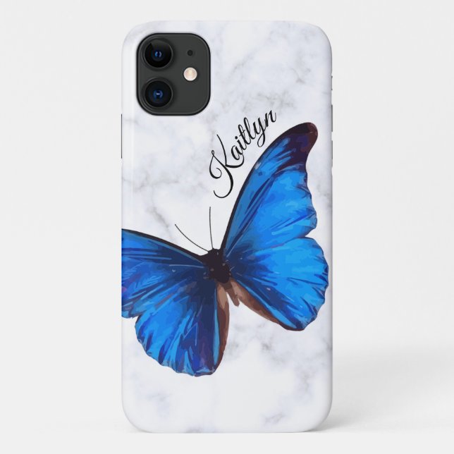 Bright Blue Morpho Butterfly | Benutzerdefinierter Case-Mate iPhone Hülle (Rückseite)