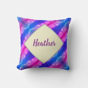 Bright Blue Neon Lila Stripe Vivid Abstrakt Kissen