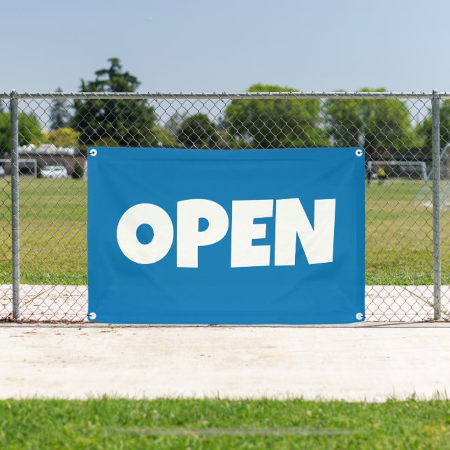 Bright Blue OPEN Banner (Insitu)