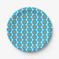 Bright Blue Orange Polka Dots Modern Funky