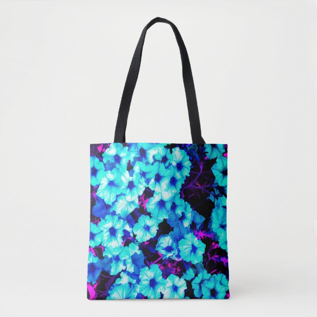 Bright Blue Petunias Tasche (Vorderseite)