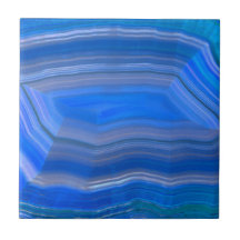 Bright Blue Polished Agate Slice Foto