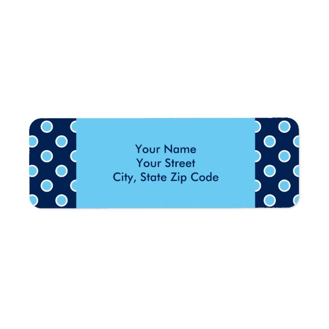 Bright Blue Polka Dots Adressetiketten (Vorne)