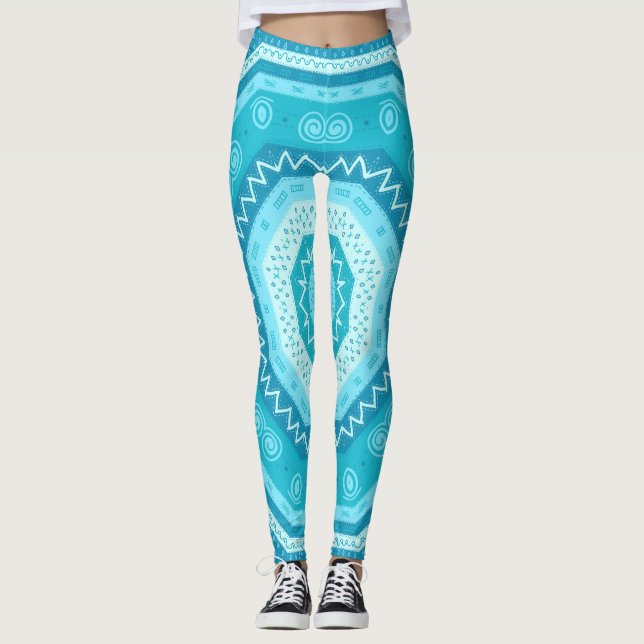 Bright Blue Sky Medallion Leggings (Vorderseite)