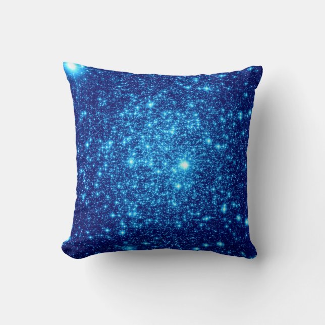 Bright Blue Stars Pillow Kissen (Vorderseite)