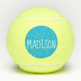 Bright Blue Super Niedlich Individuelle Name Tennisbälle