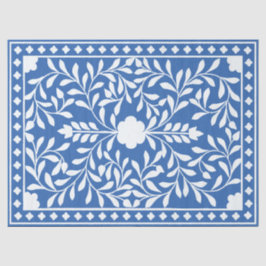 Bright Blue Traditional Bone Inlay Decoupage Paper Seidenpapier