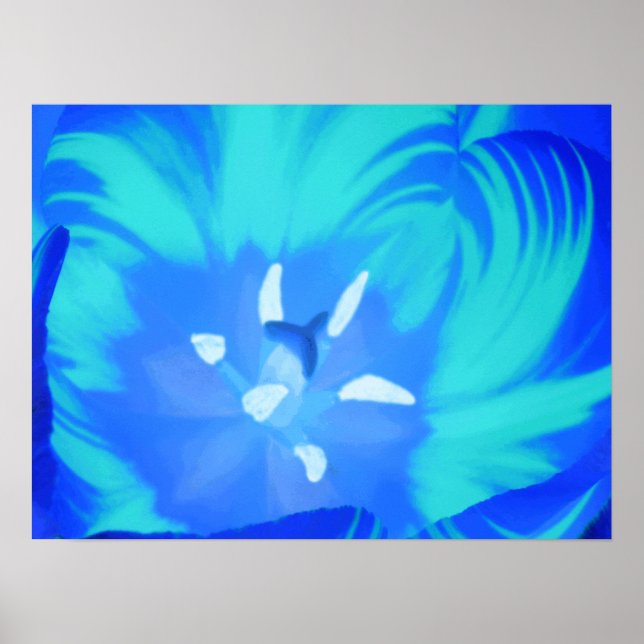 Bright Blue Tulip Poster (Vorne)