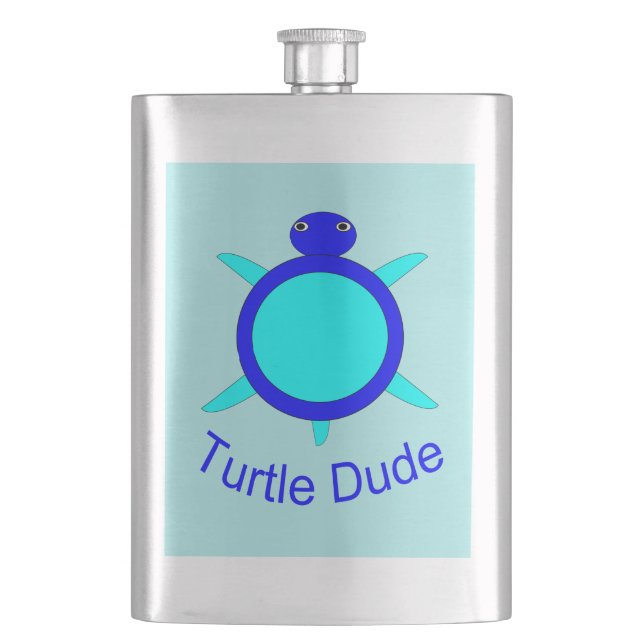 Bright Blue Turtle Typ Flask Flachmann (Vorderseite)