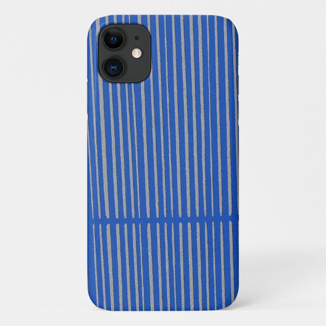 Bright Blue Unique Modern Stripe Muster Cool Case-Mate iPhone Hülle (Rückseite)