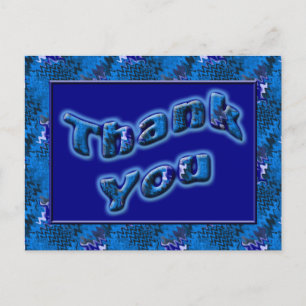 Bright Blue Vielen Dank Postkarte