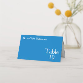 Bright Blue White Wedding Tischnummer Platzkarte